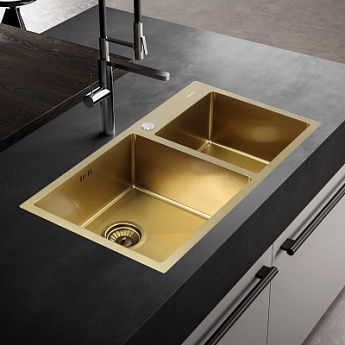 картинка Кухонная мойка Melana S7843HG PROFLINE золото 